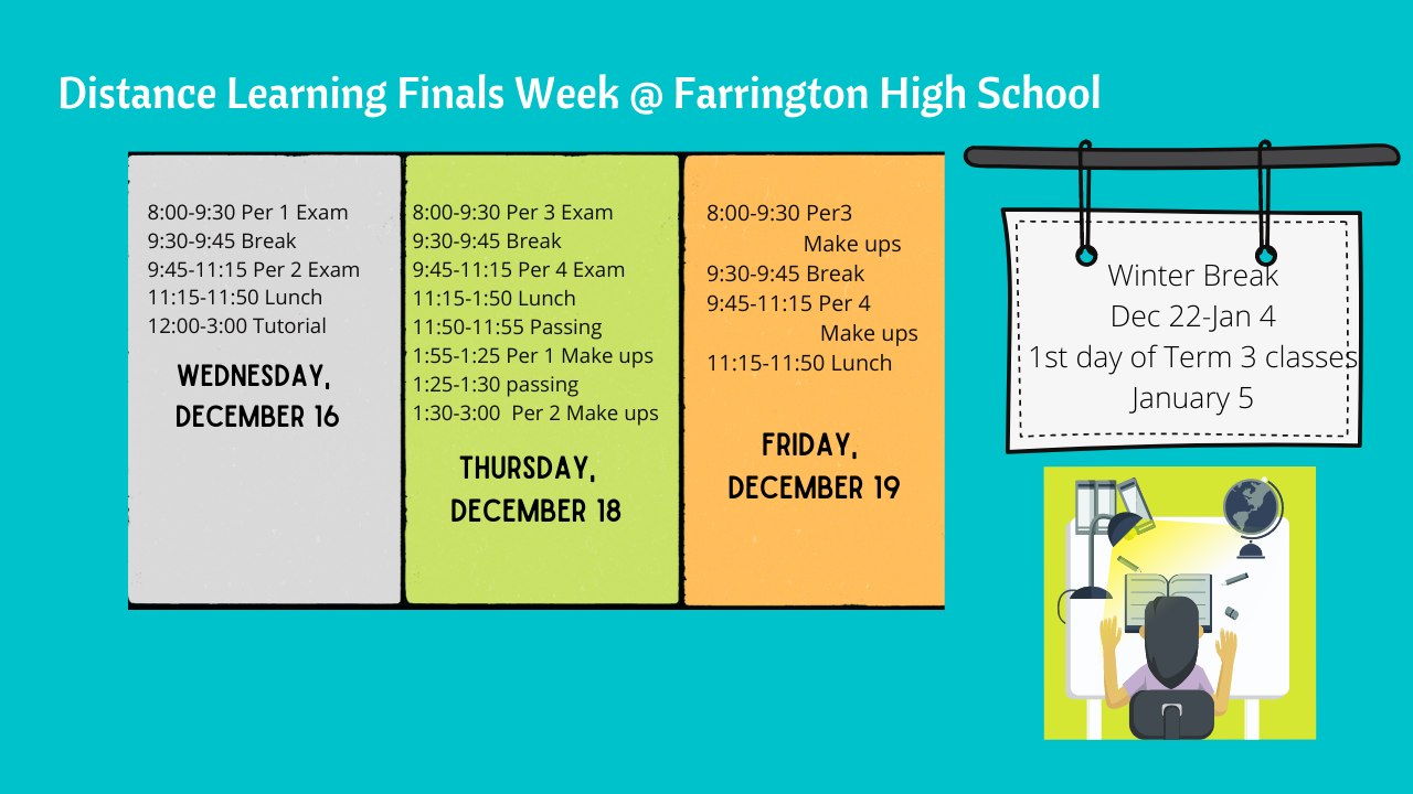 Finals Week Schedule W.R. Farrington High School